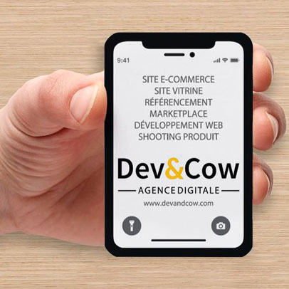dev & cow business card mock up thumbnail