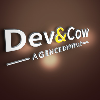 dev & cow logo mock up vignette