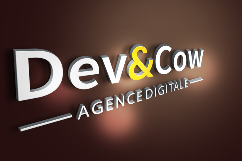 dev & cow logo mock up