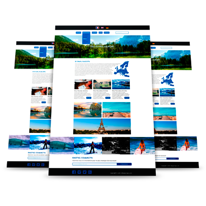 website template design für einen Reiseblog miniaturansicht