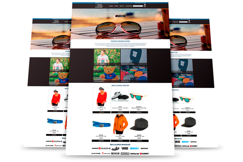 webseite template design für einen online shop