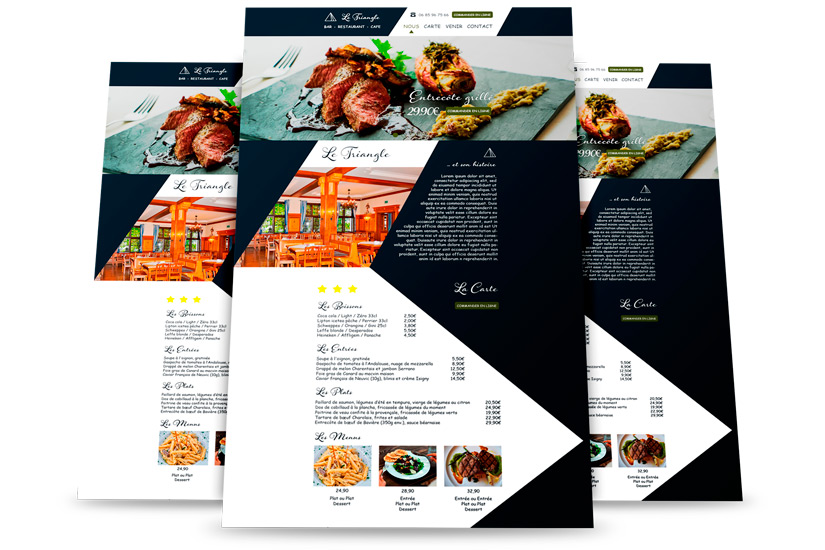 webseite template design für ein restaurant