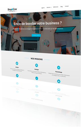 shop & cow page web mock up