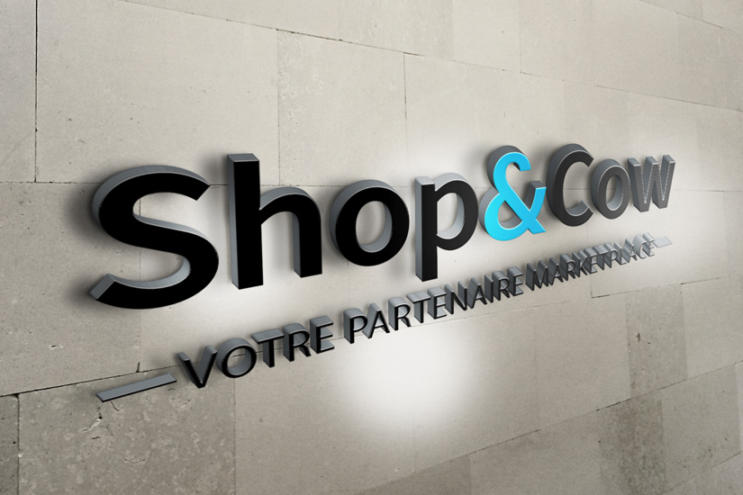 shop & cow logo mock up