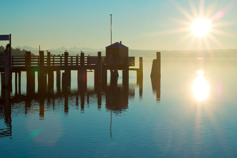 sonnenuntergang am see