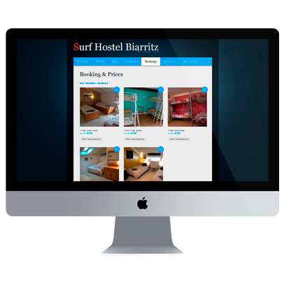 surf hostel biarritz e-commerce website development
