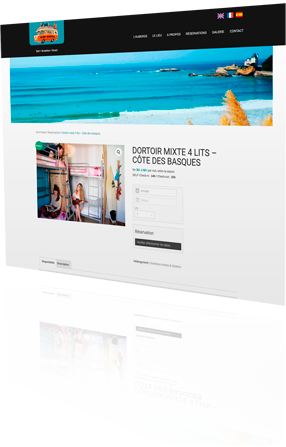 surf hostel biarritz webpage mock up
